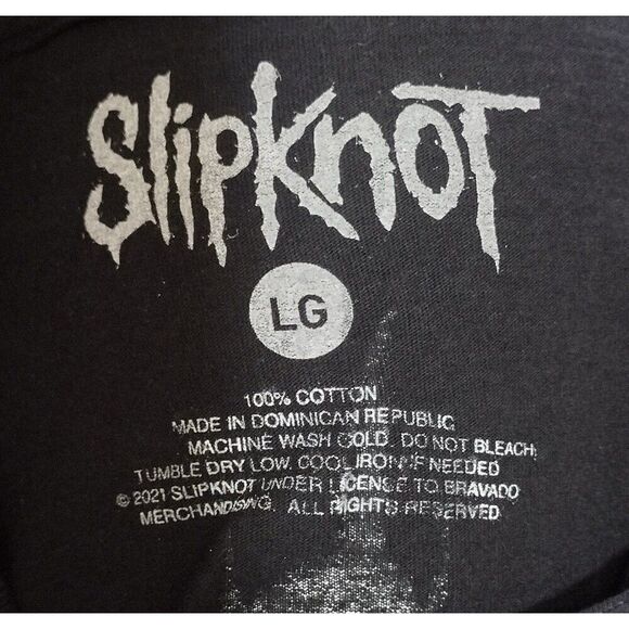 Slipknot Puff Paint Logo Black T-Shirt Men’s Size Large Band Tee Vintage Style - Picture 4 of 5